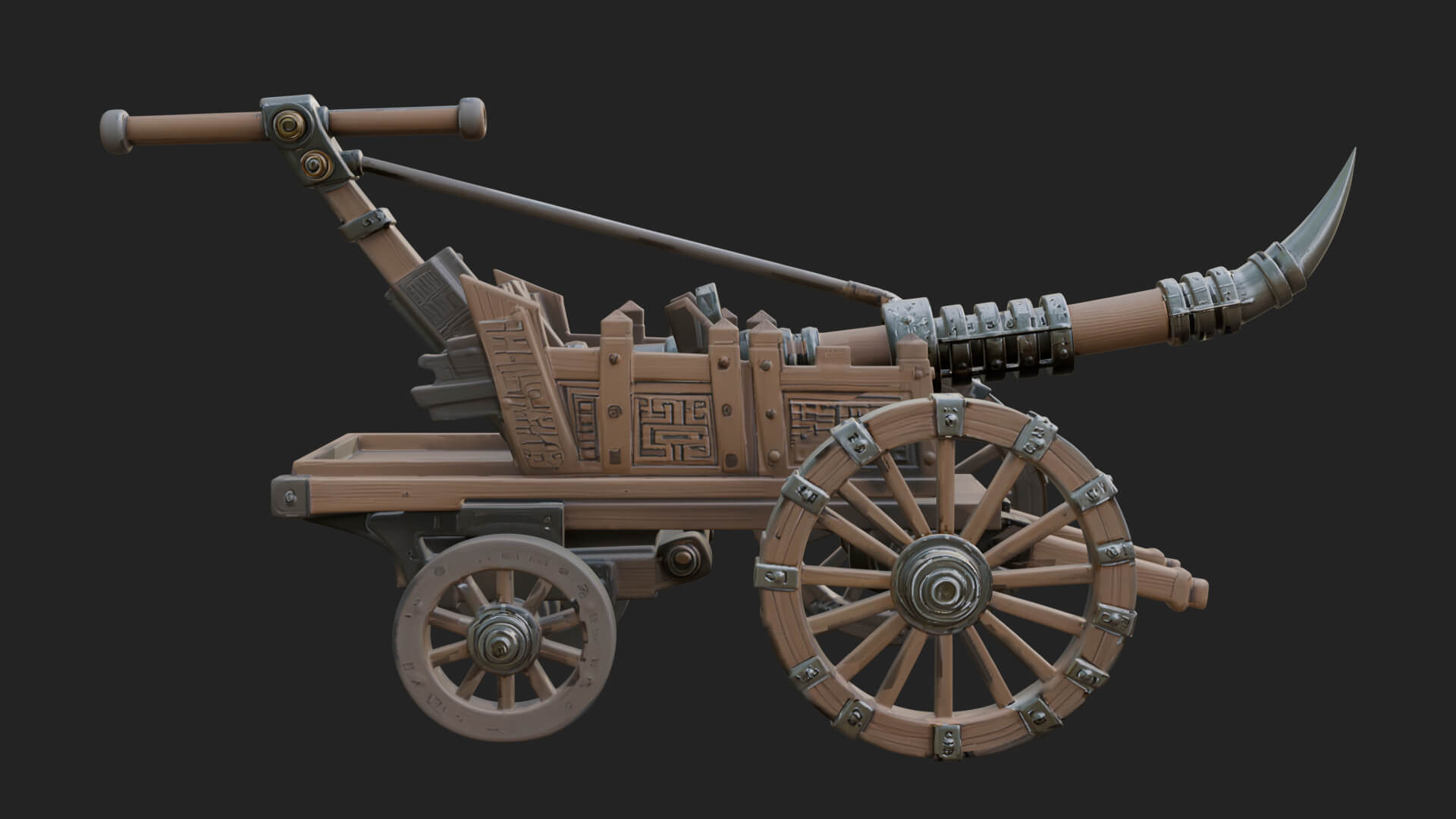 Wheeled Siege Onager Model Design 3 3D Print Model 3D Model