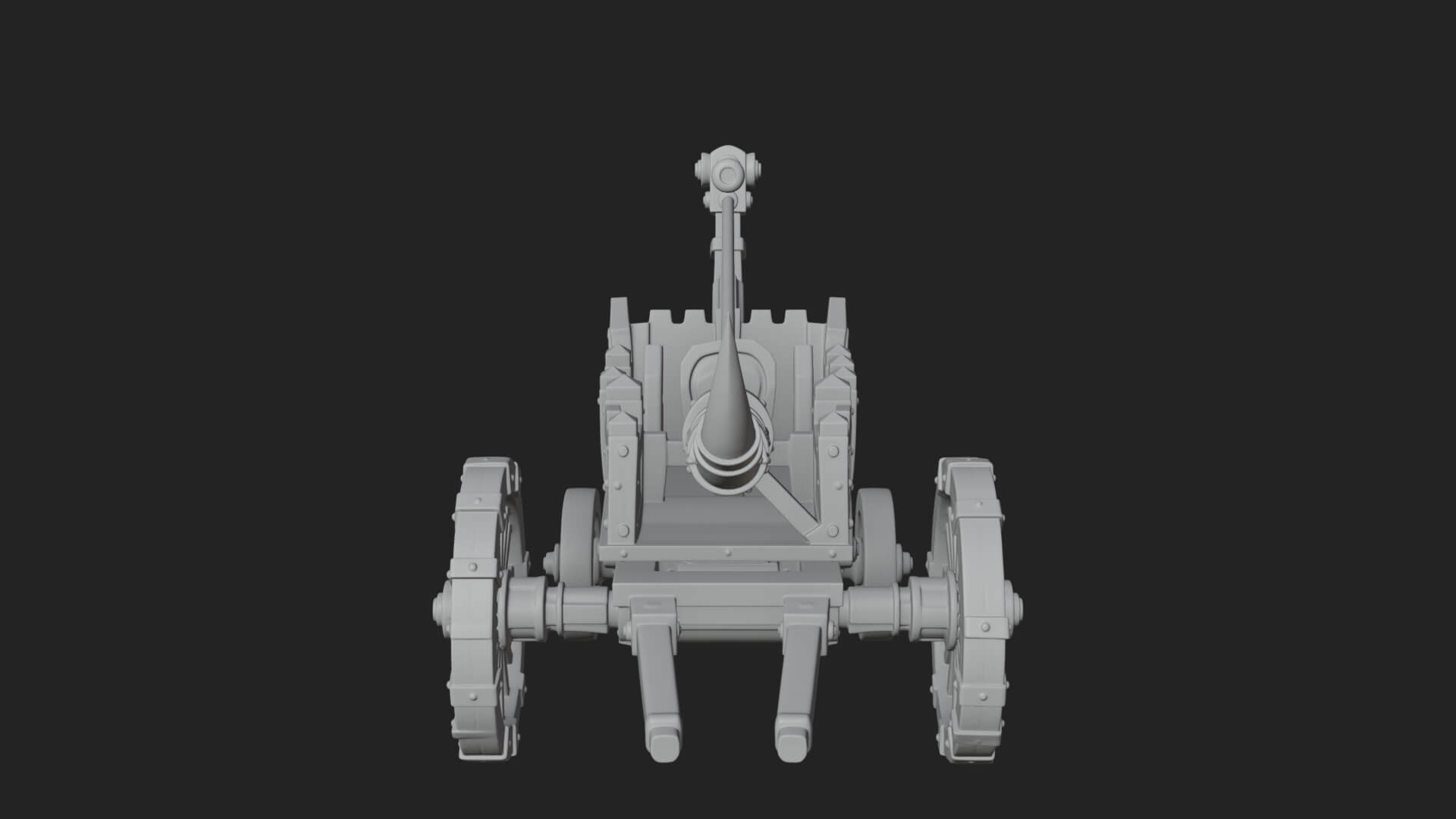 Wheeled Siege Onager Model Design 3 3D Print Model 3D Model