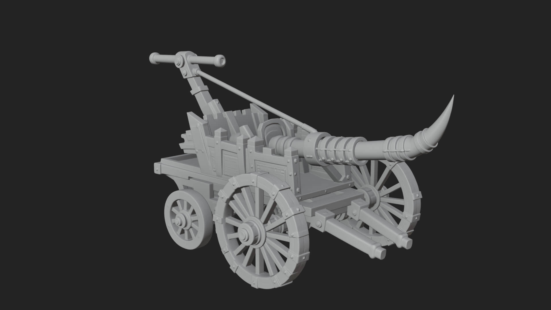 Wheeled Siege Onager Model Design 3 3D Print Model 3D Model