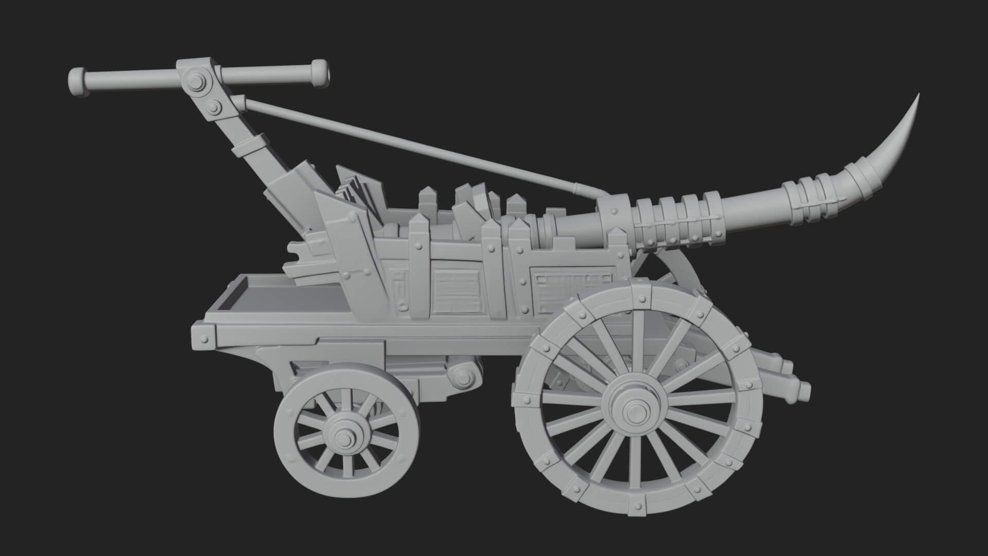 Wheeled Siege Onager Model Design 3 3D Print Model 3D Model