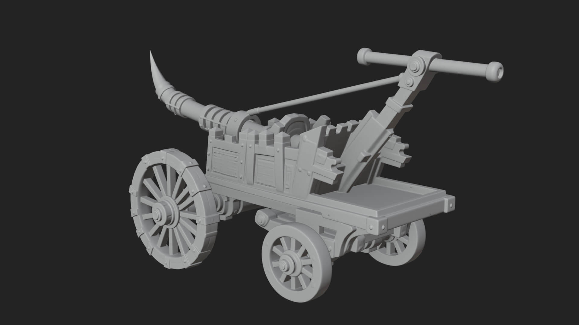 Wheeled Siege Onager Model Design 3 3D Print Model 3D Model