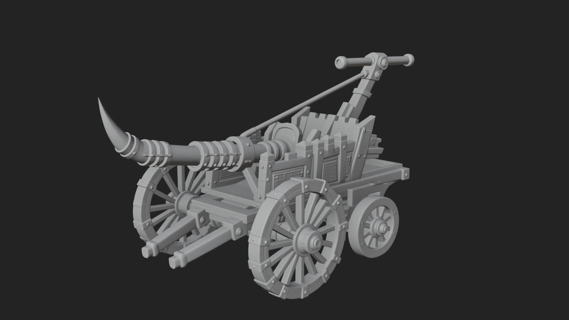 Wheeled Siege Onager Model Design 3 3D Print Model 3D Model