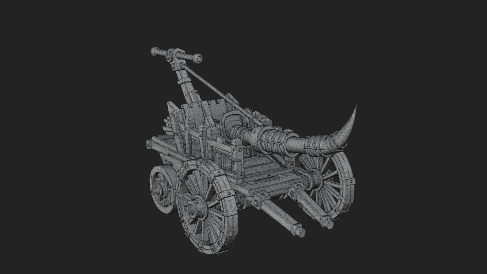 Wheeled Siege Onager Model Design 3 3D Print Model 3D Model