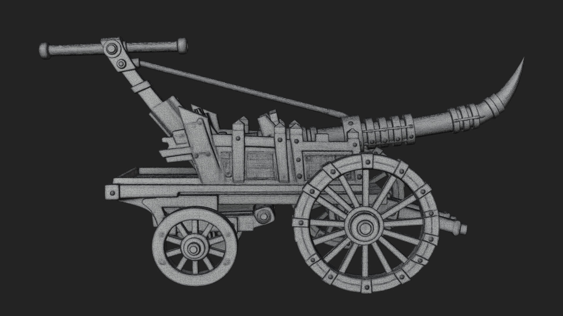 Wheeled Siege Onager Model Design 3 3D Print Model 3D Model