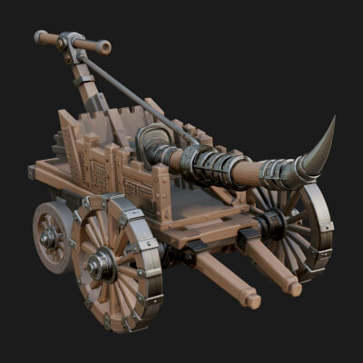 Wheeled Siege Onager Model Design 3 3D Print Model