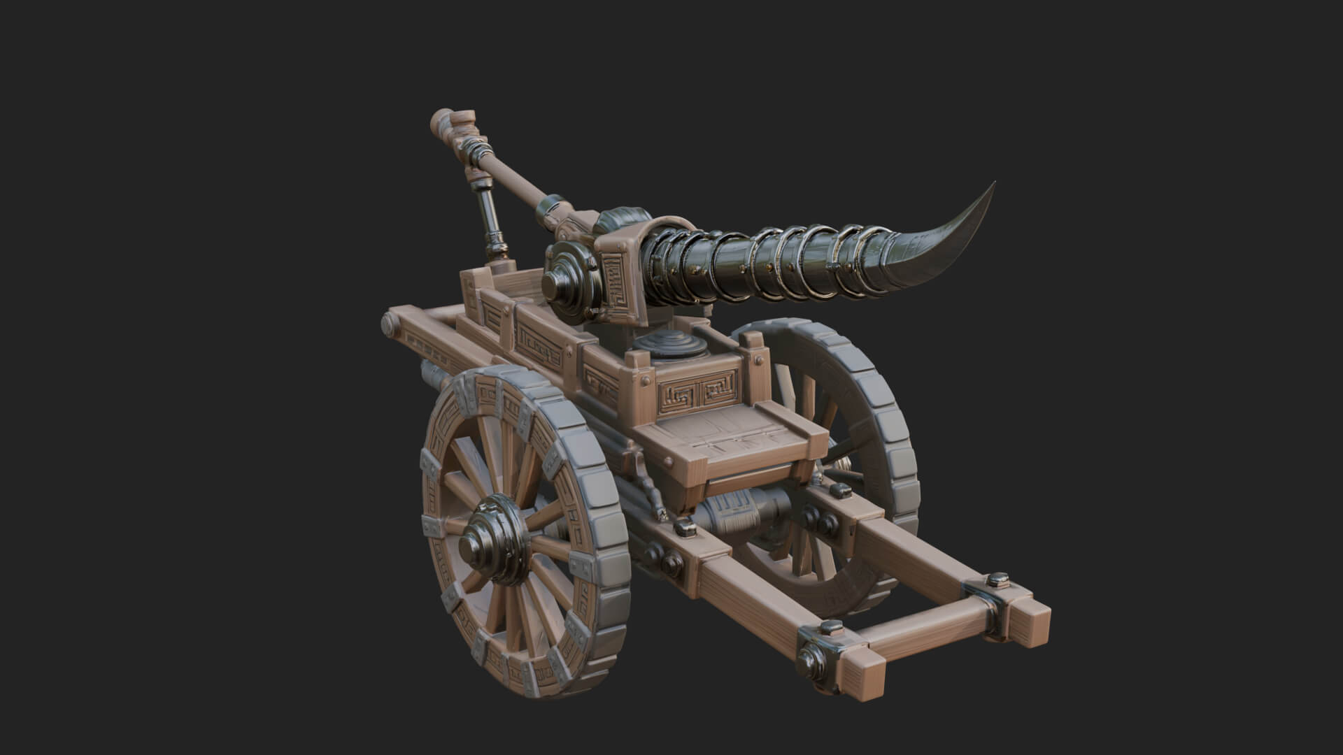 Wheeled Siege Onager Model Design 4 3D Print Model 3D Model