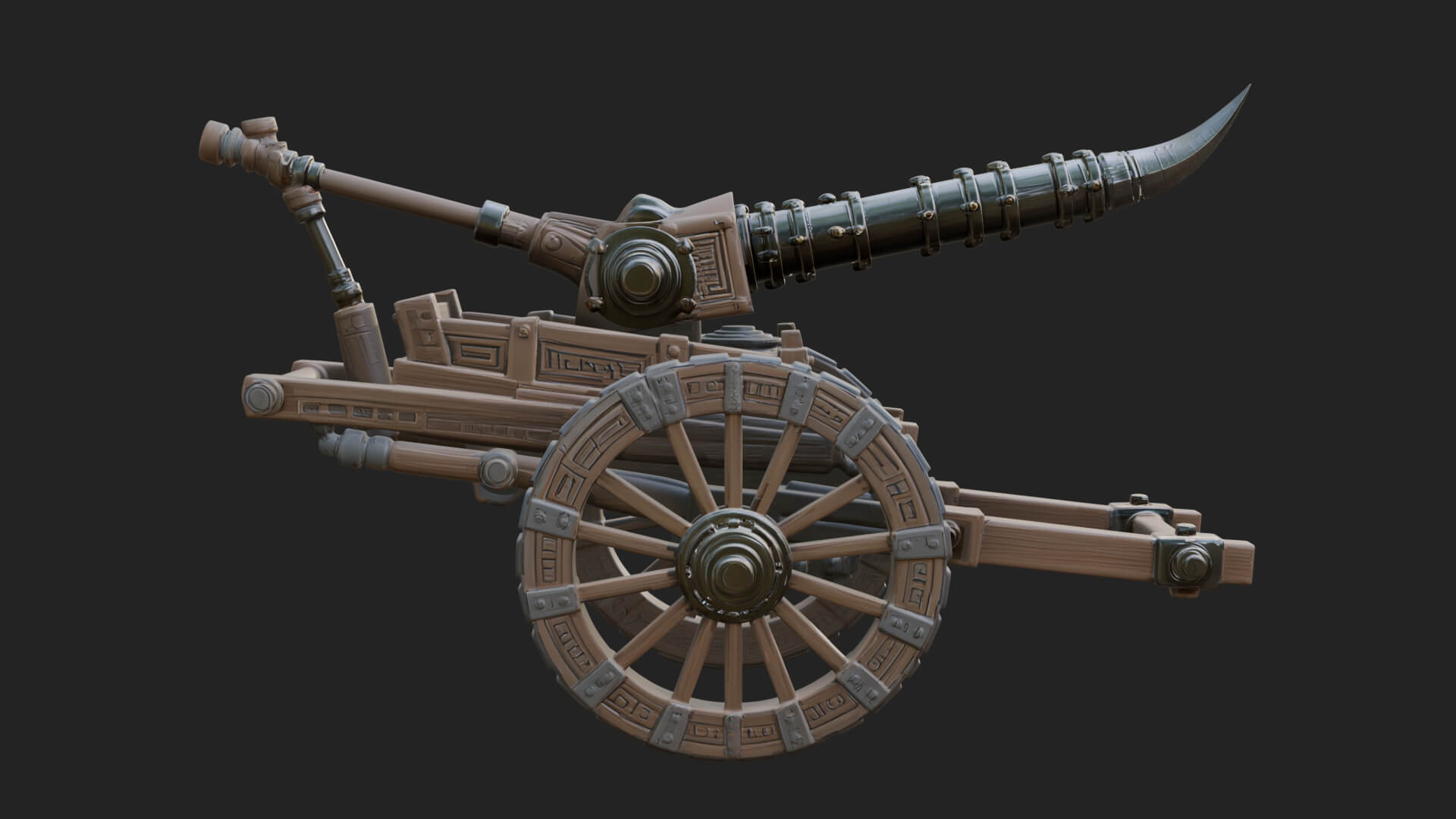 Wheeled Siege Onager Model Design 4 3D Print Model 3D Model