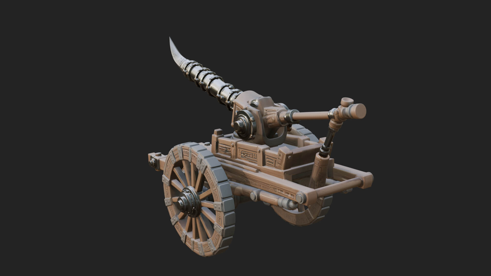 Wheeled Siege Onager Model Design 4 3D Print Model 3D Model