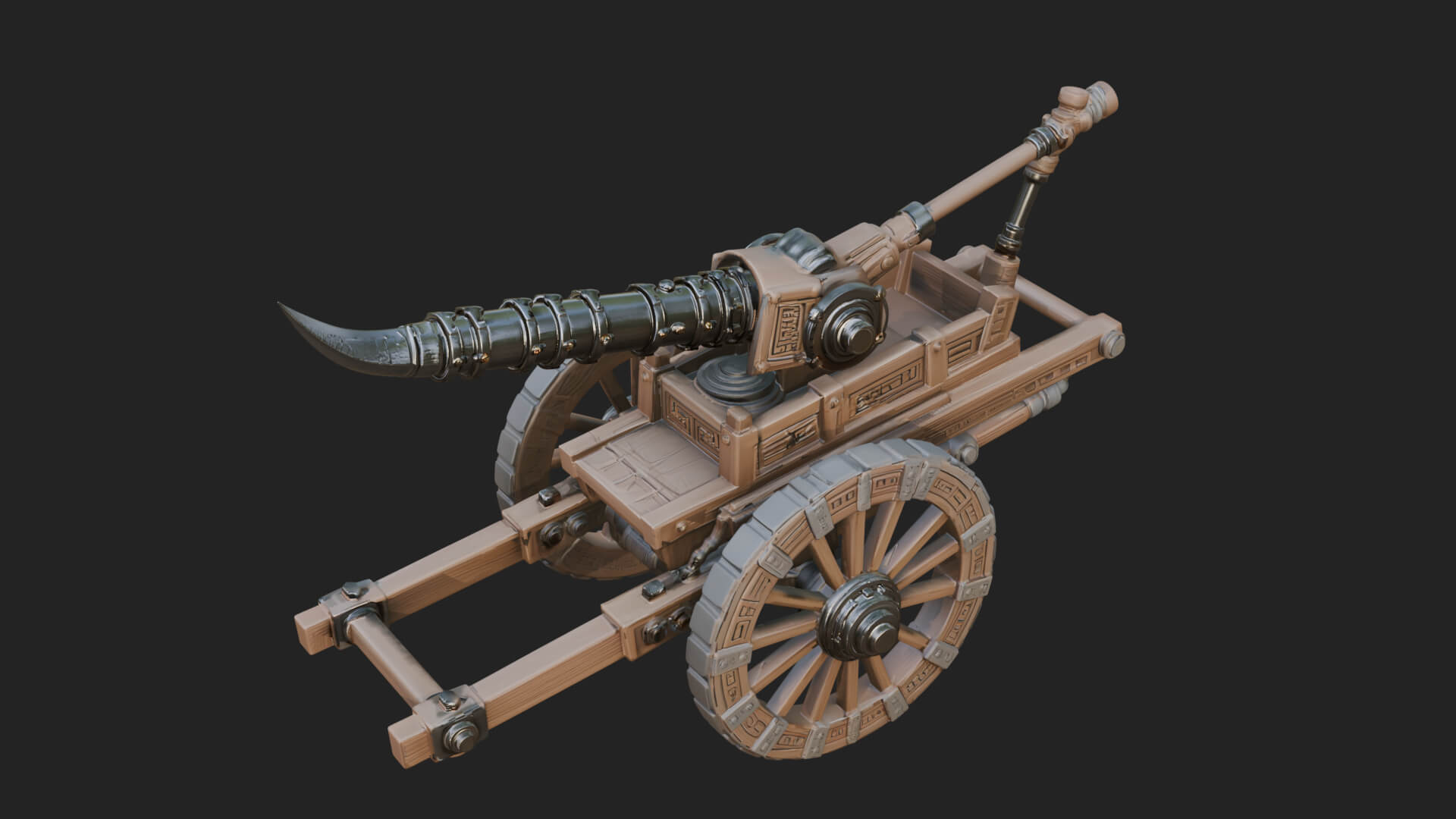 Wheeled Siege Onager Model Design 4 3D Print Model 3D Model