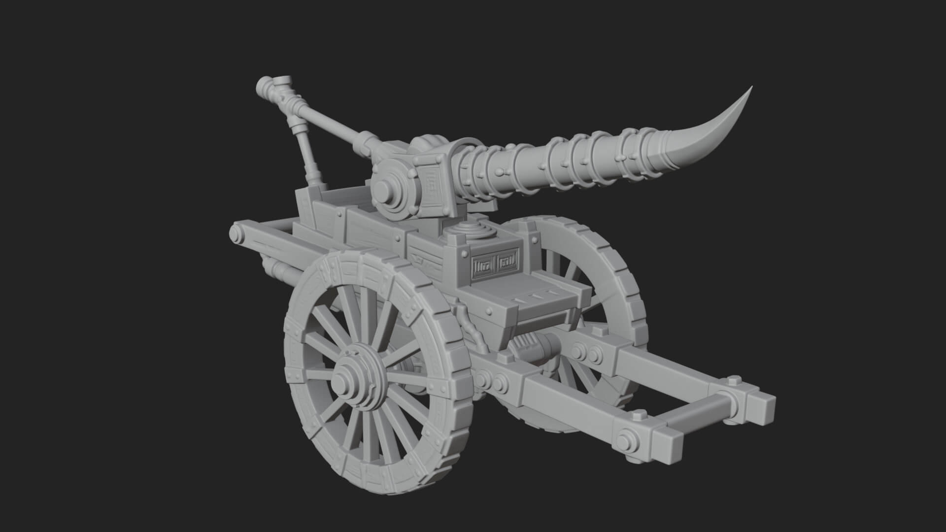 Wheeled Siege Onager Model Design 4 3D Print Model 3D Model