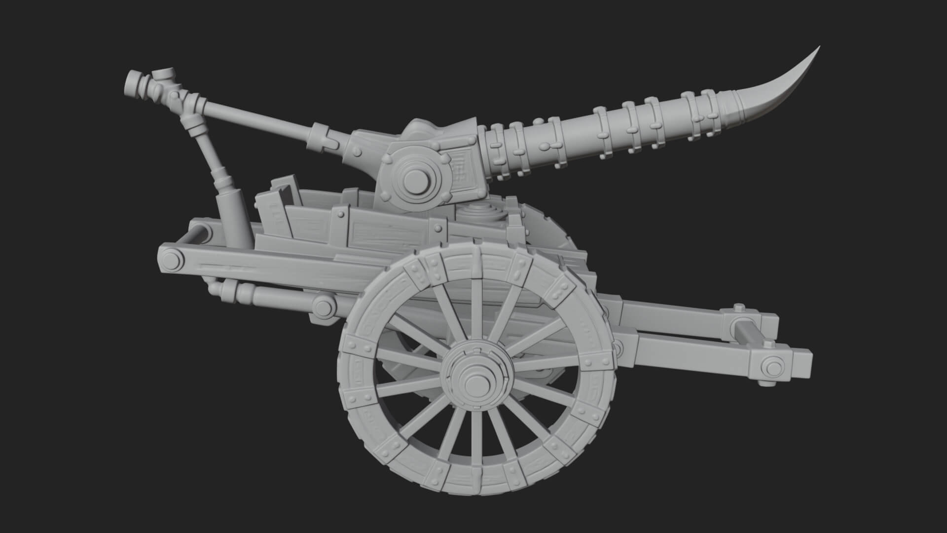 Wheeled Siege Onager Model Design 4 3D Print Model 3D Model