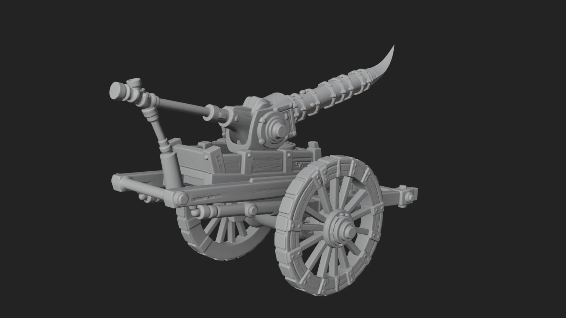 Wheeled Siege Onager Model Design 4 3D Print Model 3D Model