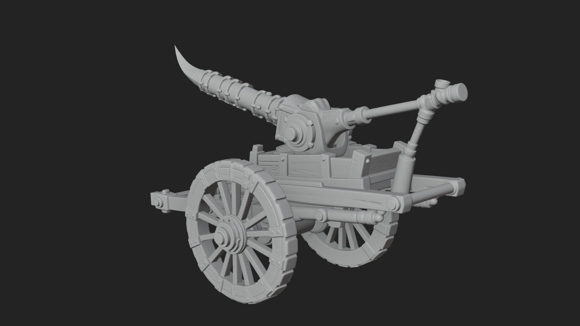 Wheeled Siege Onager Model Design 4 3D Print Model 3D Model