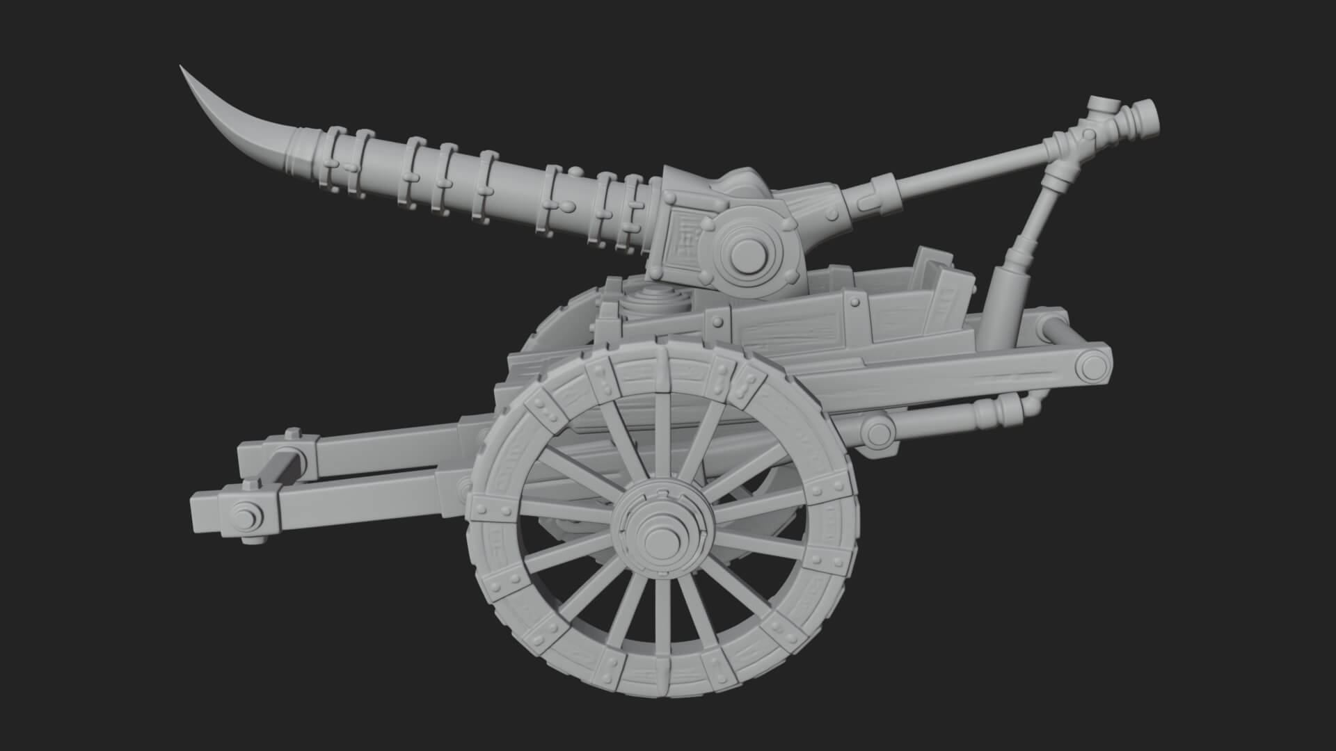 Wheeled Siege Onager Model Design 4 3D Print Model 3D Model
