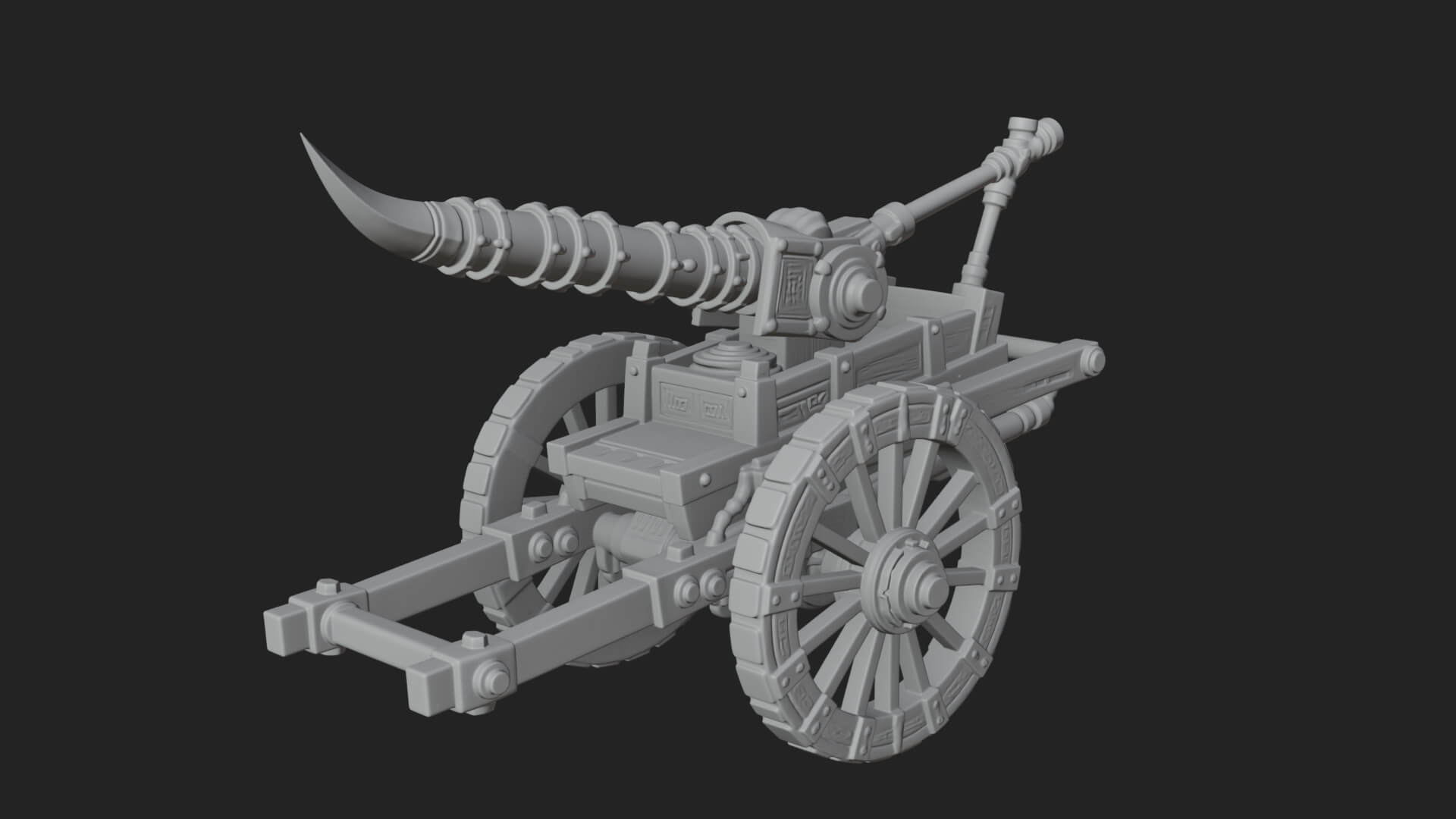 Wheeled Siege Onager Model Design 4 3D Print Model 3D Model