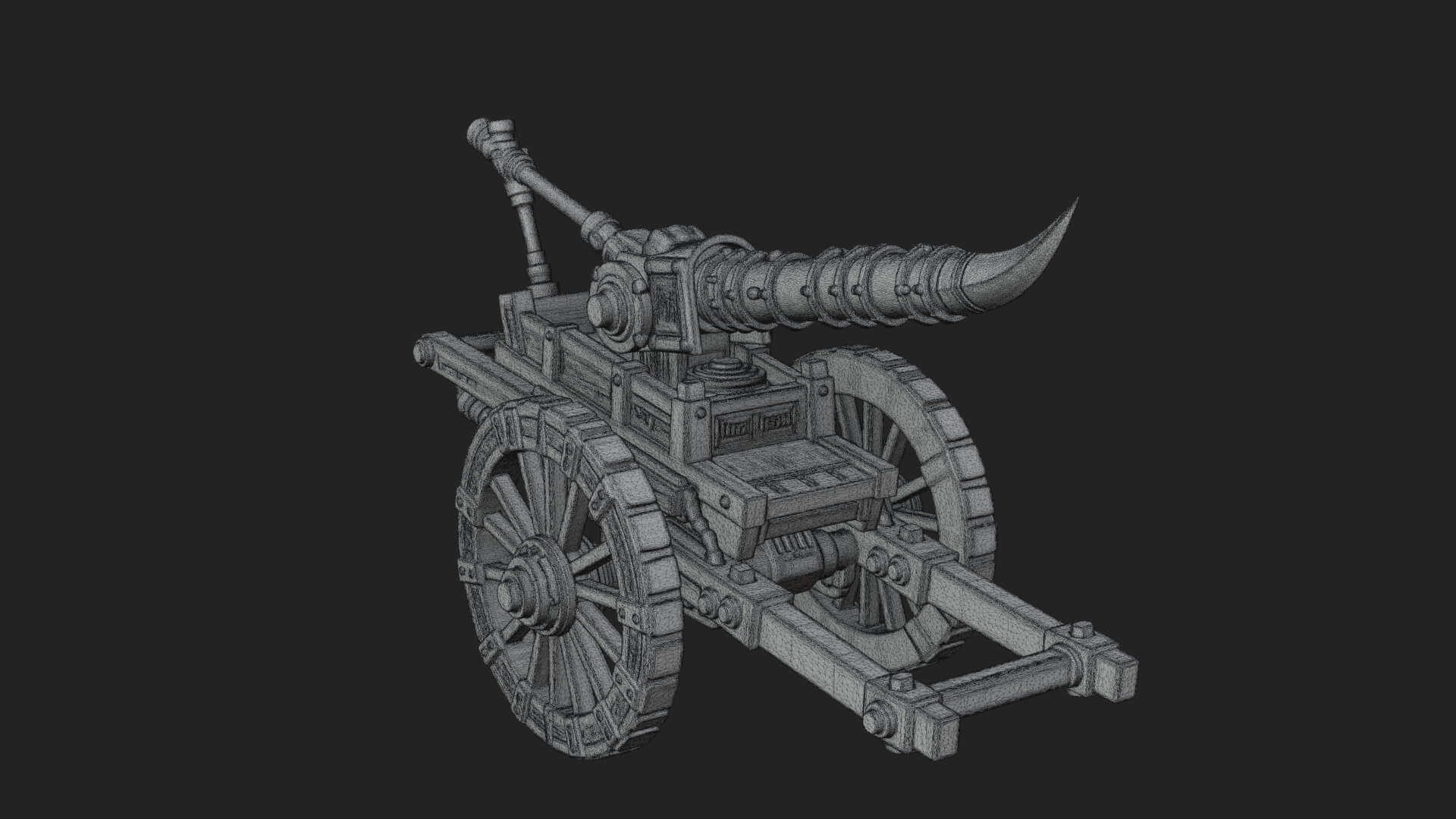 Wheeled Siege Onager Model Design 4 3D Print Model 3D Model