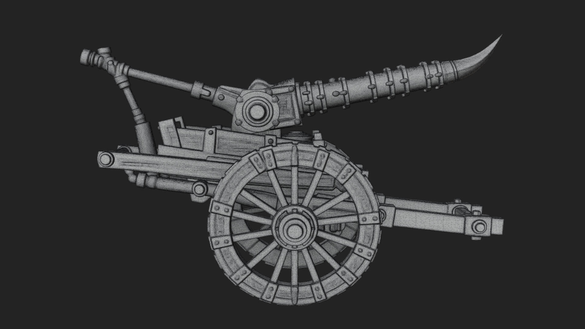 Wheeled Siege Onager Model Design 4 3D Print Model 3D Model