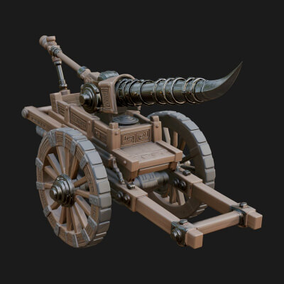 Wheeled Siege Onager Model Design 4 3D Print Model