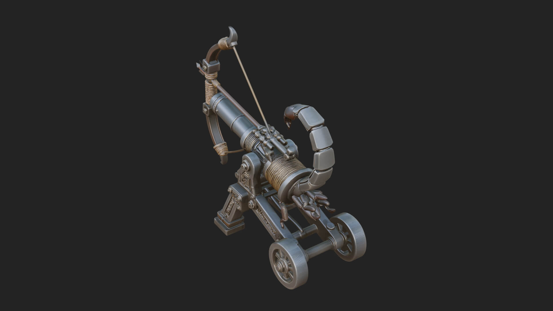 Wheeled Siege Scorpion Model Design 1 3D Print Model 3D Model