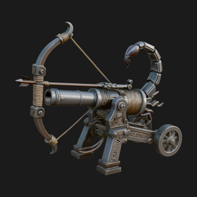 Wheeled Siege Scorpion Model Design 1 3D Print Model