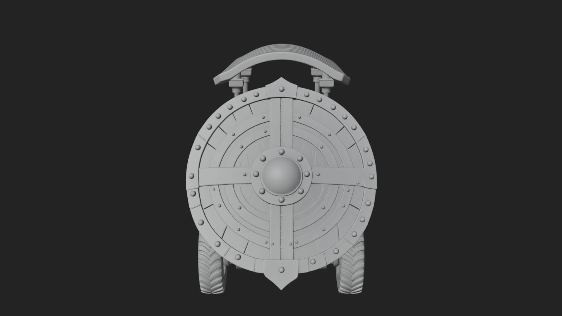 Wheeled Siege Shield Cart Model Design 1 3D Print Model 3D Model