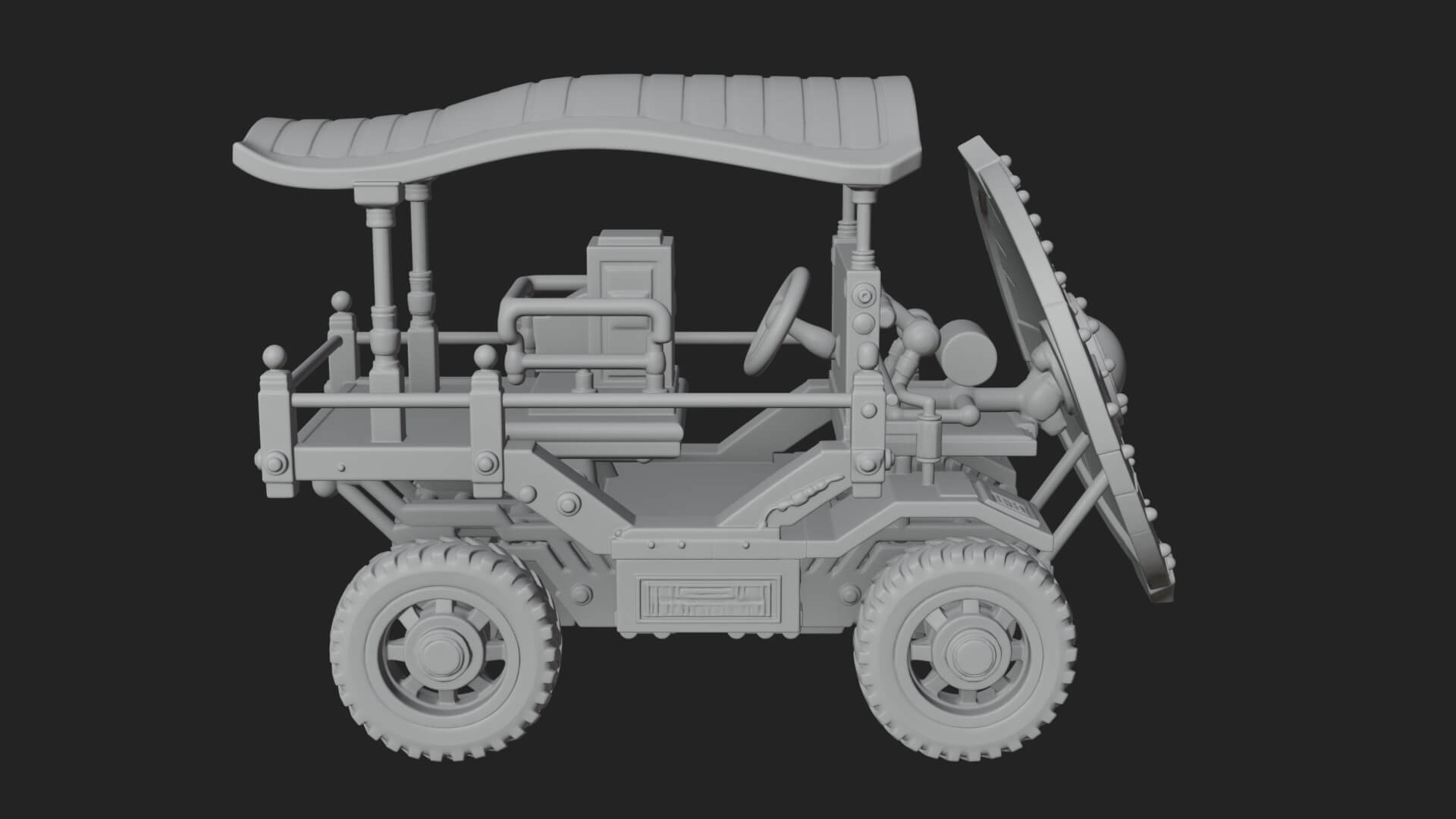 Wheeled Siege Shield Cart Model Design 1 3D Print Model 3D Model