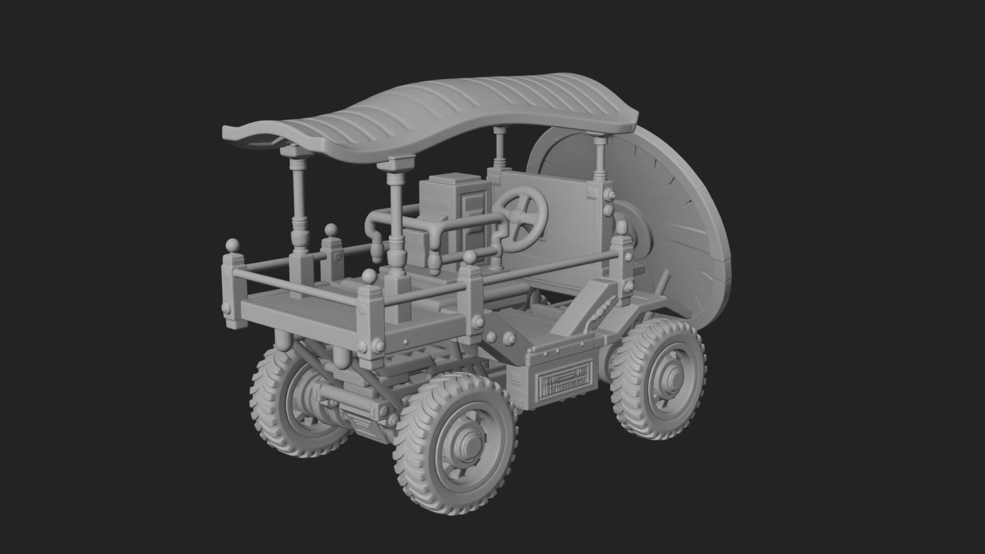 Wheeled Siege Shield Cart Model Design 1 3D Print Model 3D Model