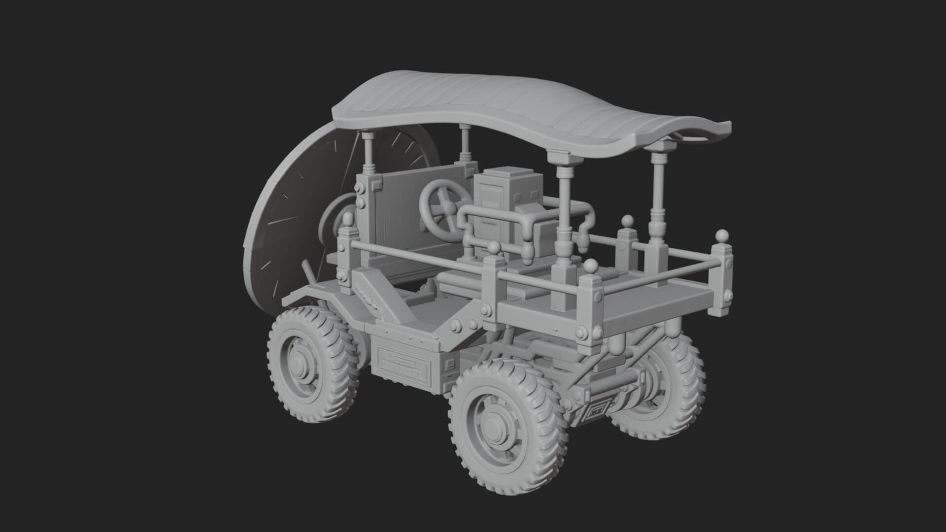 Wheeled Siege Shield Cart Model Design 1 3D Print Model 3D Model