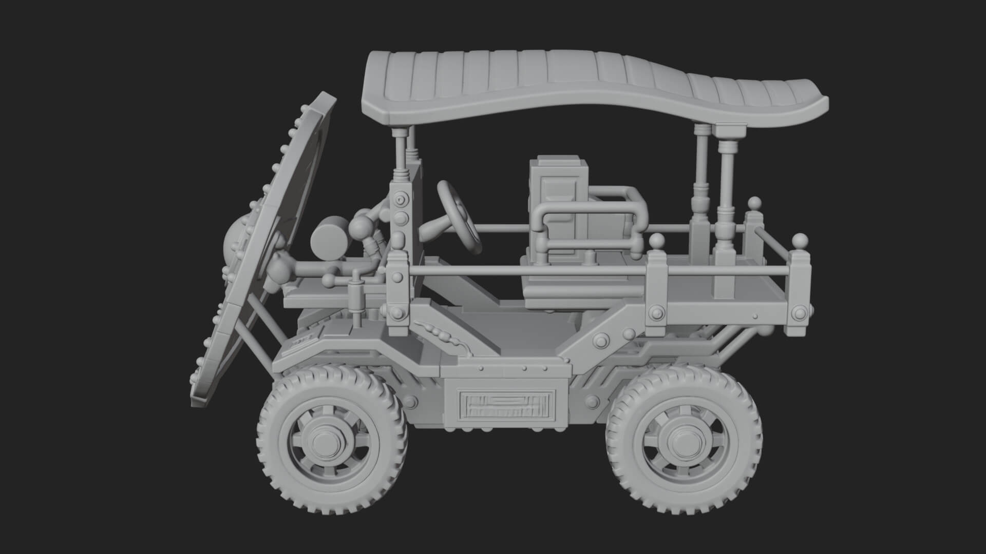 Wheeled Siege Shield Cart Model Design 1 3D Print Model 3D Model
