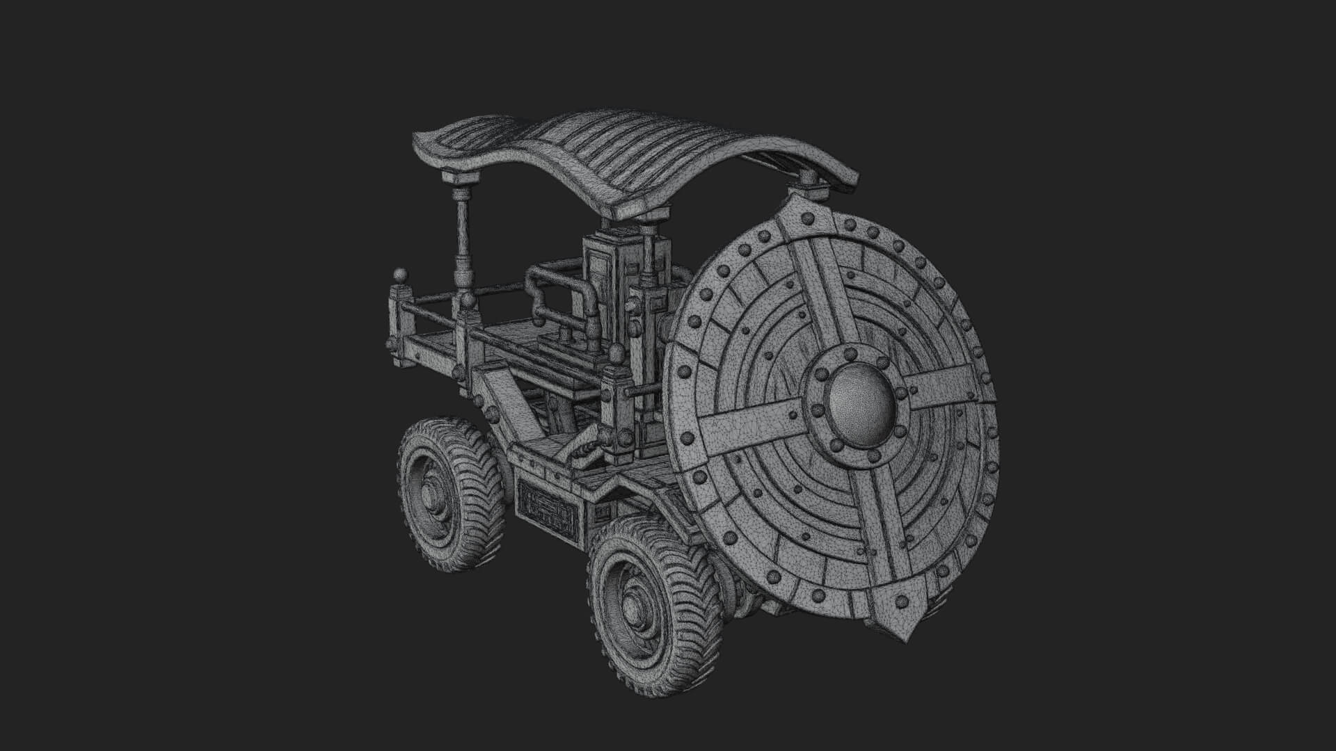 Wheeled Siege Shield Cart Model Design 1 3D Print Model 3D Model