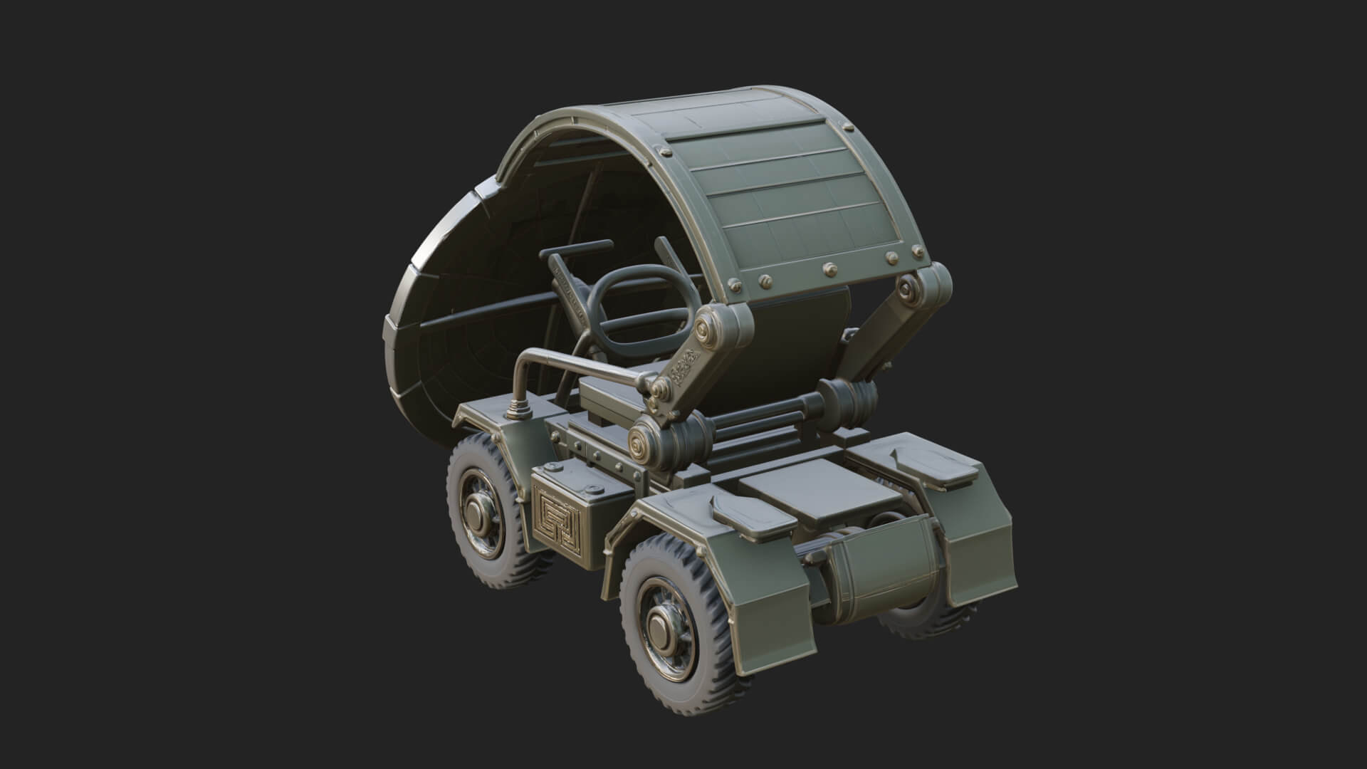 Wheeled Siege Shield Cart Model Design 2 3D Print Model 3D Model