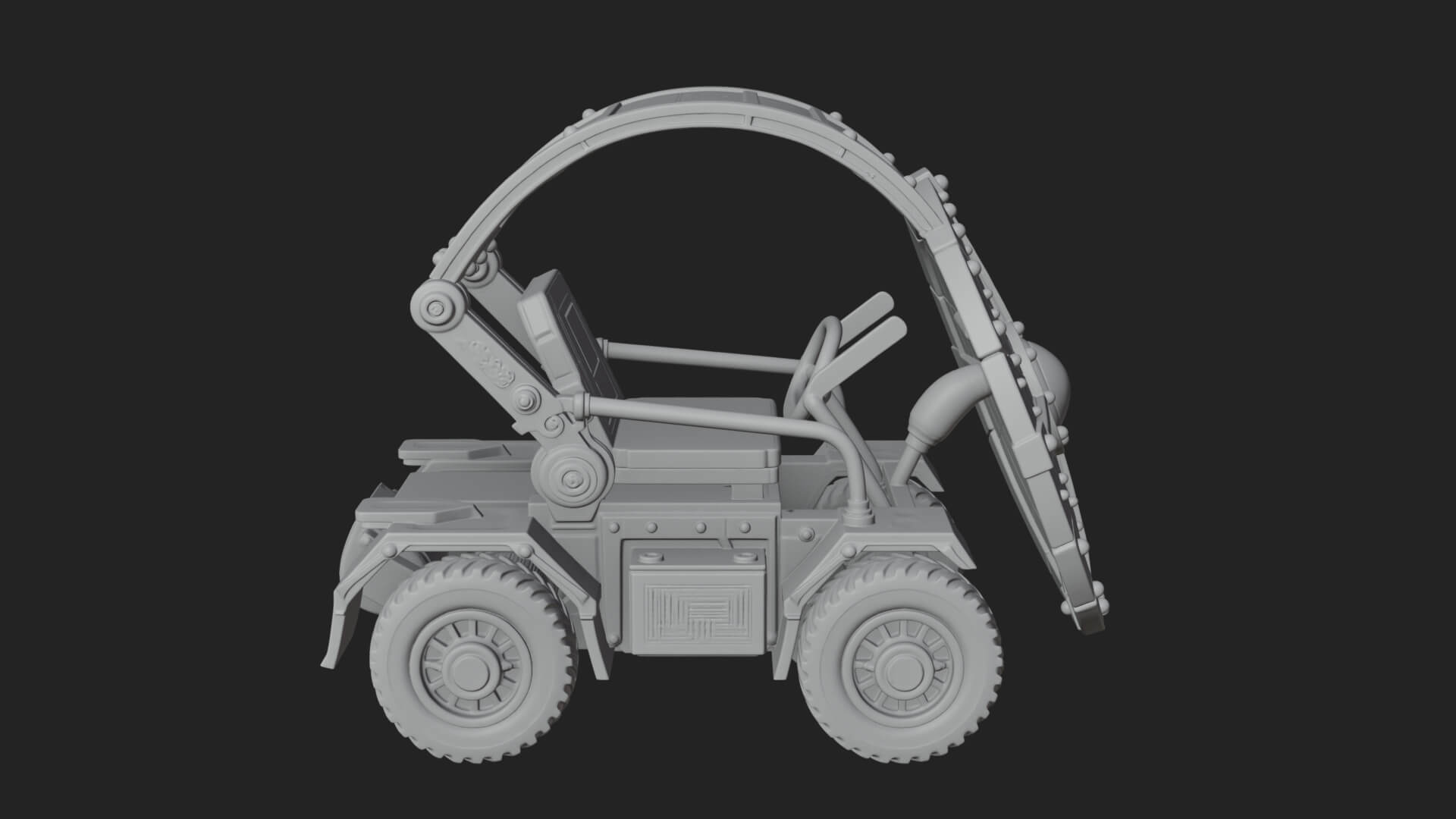 Wheeled Siege Shield Cart Model Design 2 3D Print Model 3D Model