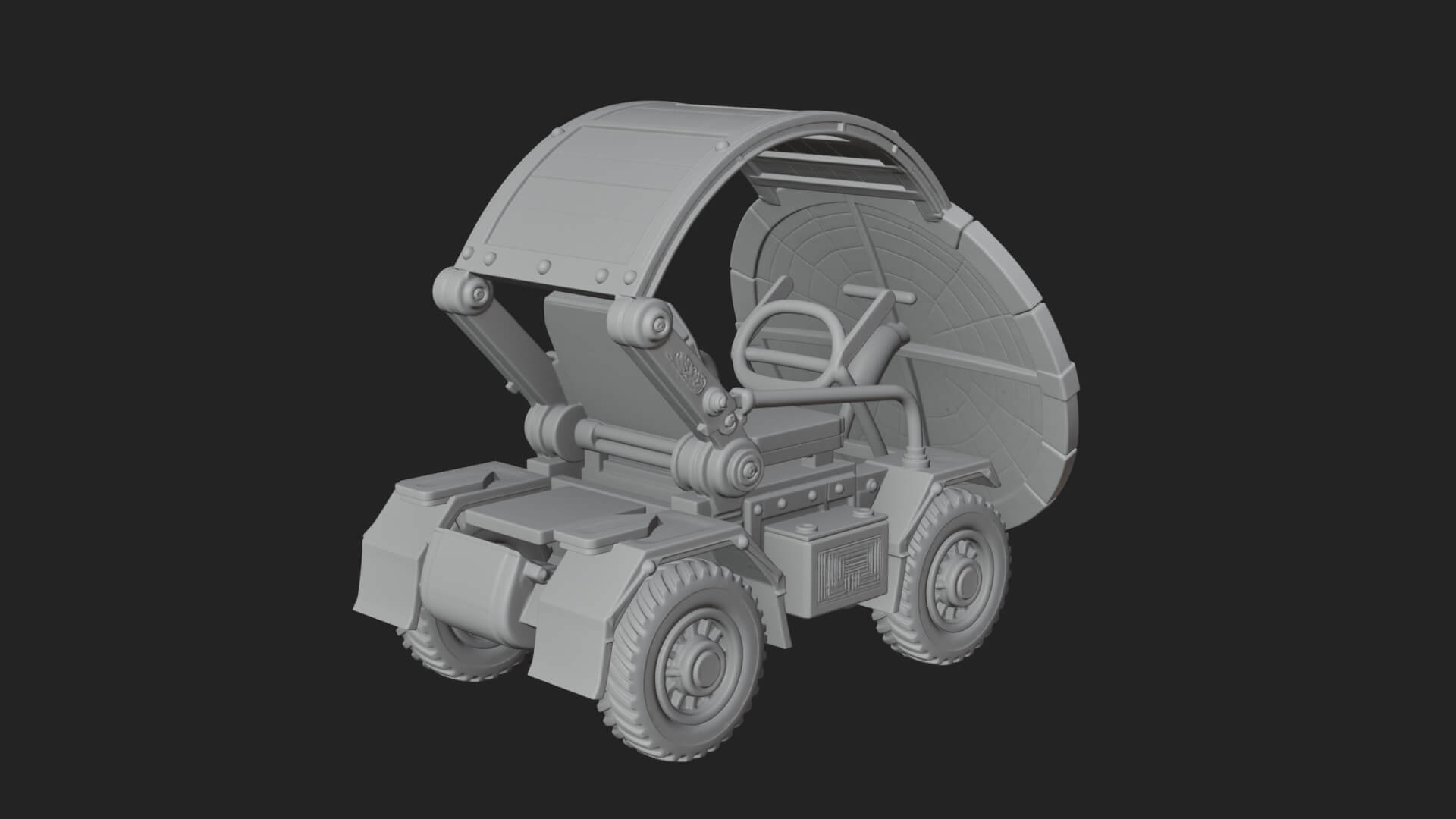 Wheeled Siege Shield Cart Model Design 2 3D Print Model 3D Model