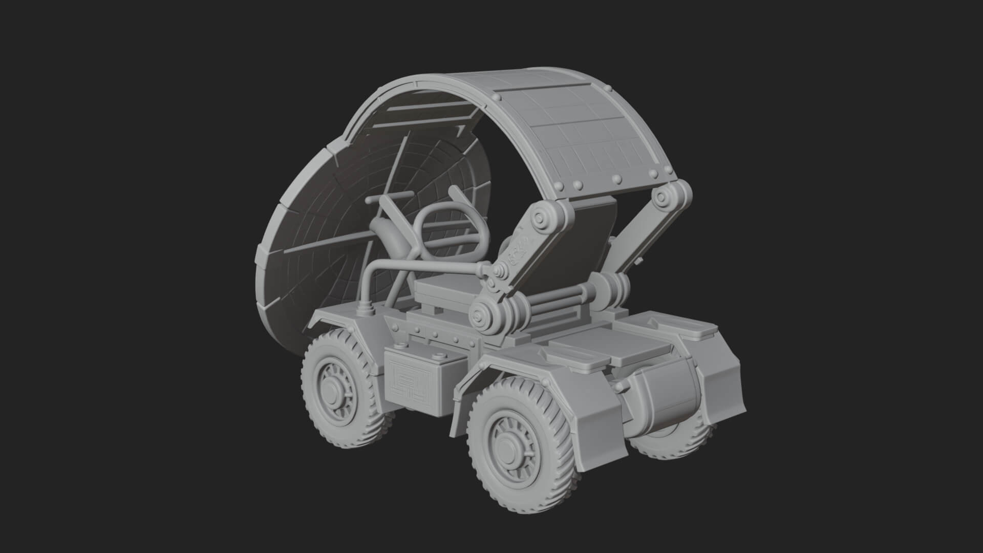 Wheeled Siege Shield Cart Model Design 2 3D Print Model 3D Model