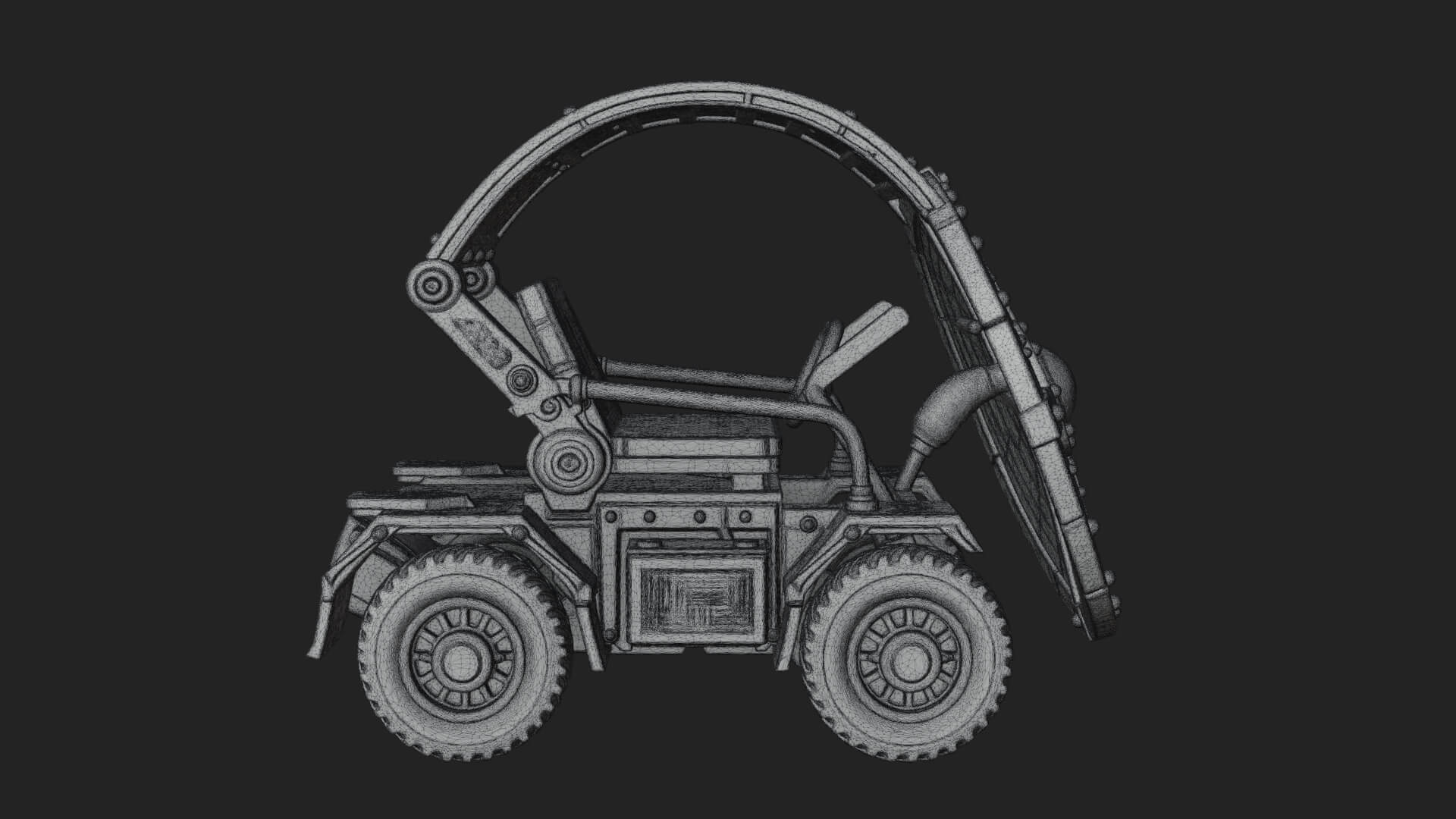 Wheeled Siege Shield Cart Model Design 2 3D Print Model 3D Model