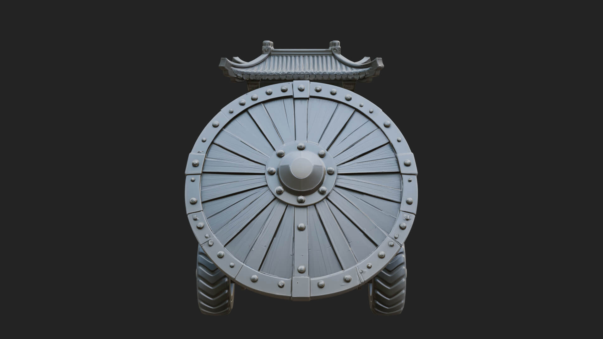 Wheeled Siege Shield Cart Model Design 3 3D Print Model 3D Model