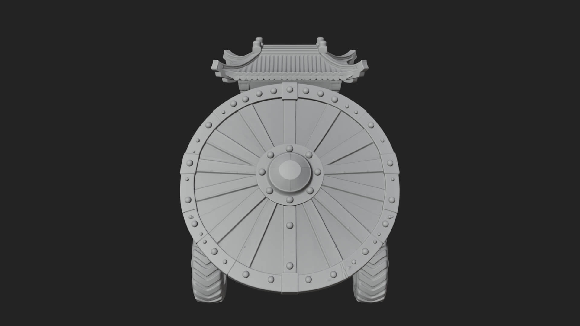 Wheeled Siege Shield Cart Model Design 3 3D Print Model 3D Model