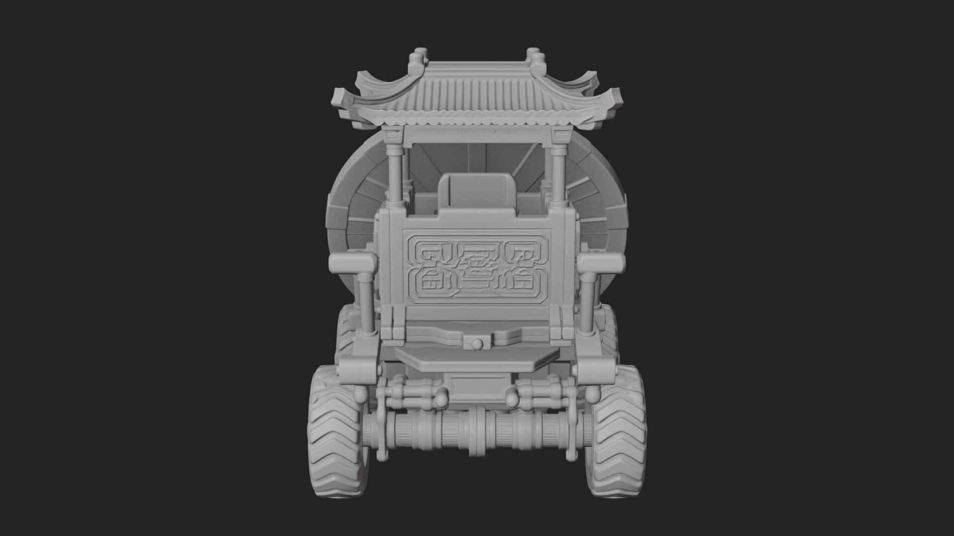 Wheeled Siege Shield Cart Model Design 3 3D Print Model 3D Model