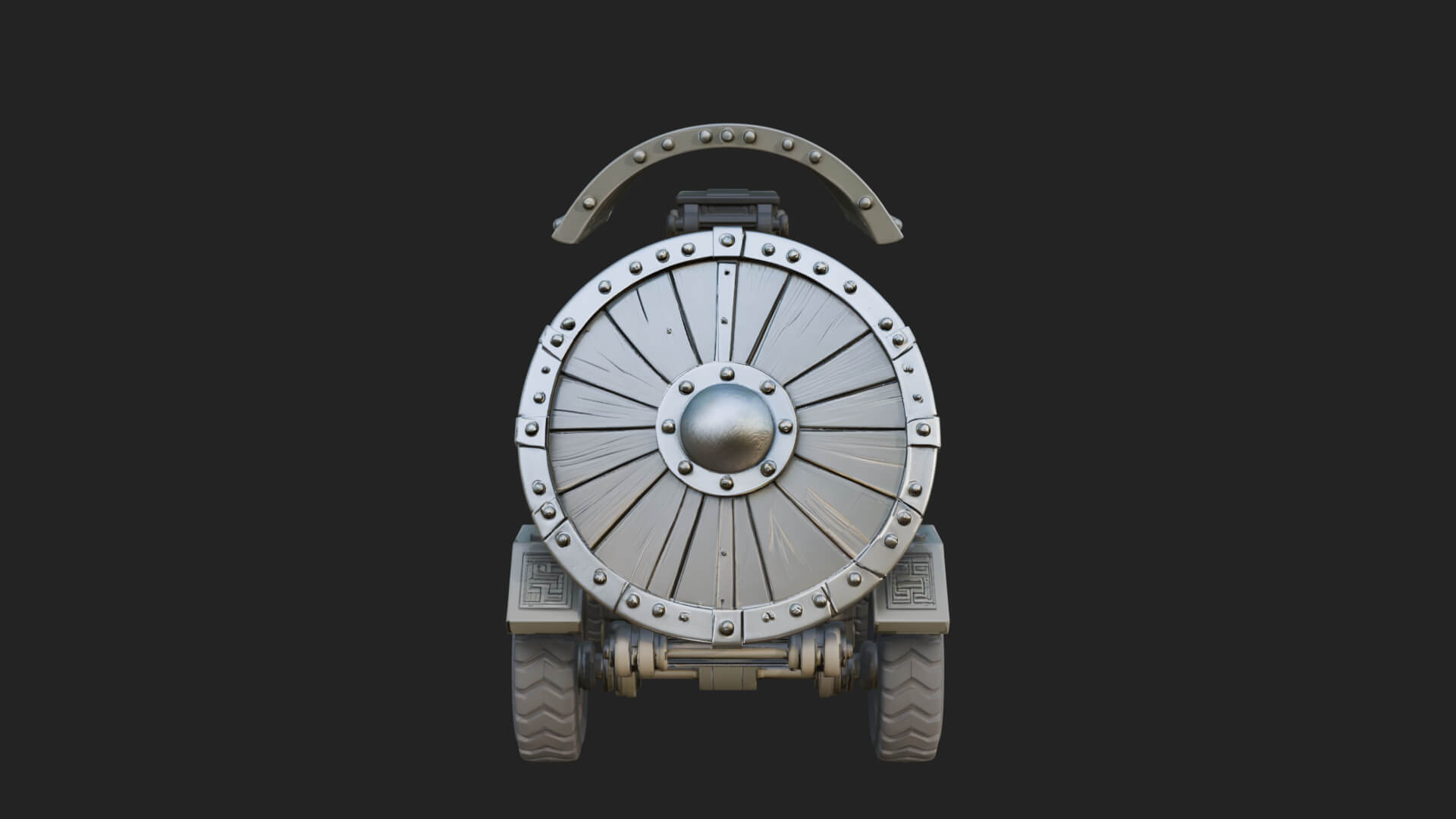Wheeled Siege Shield Cart Model Design 4 3D Print Model 3D Model