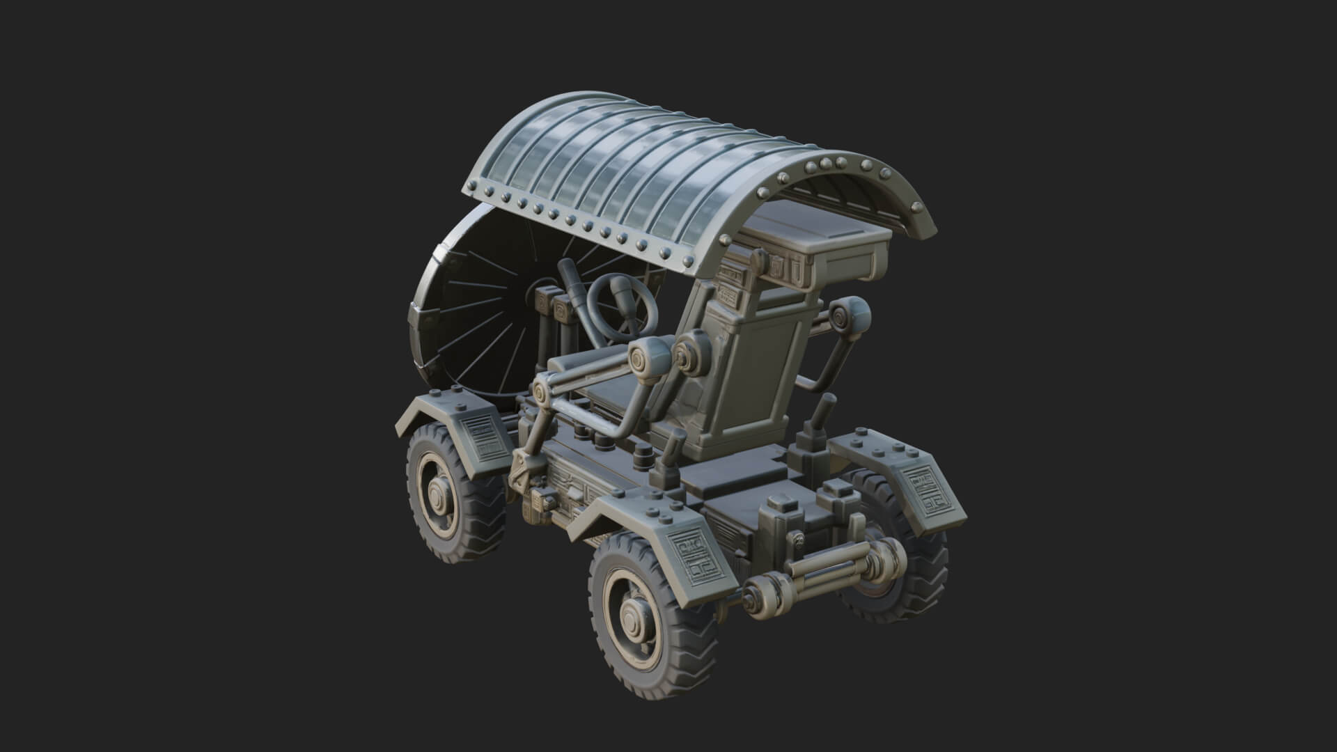 Wheeled Siege Shield Cart Model Design 4 3D Print Model 3D Model