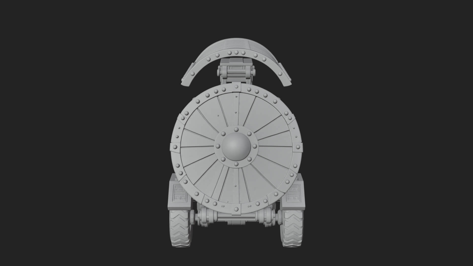 Wheeled Siege Shield Cart Model Design 4 3D Print Model 3D Model