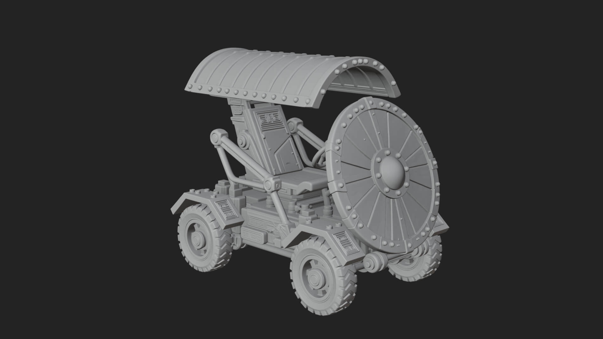 Wheeled Siege Shield Cart Model Design 4 3D Print Model 3D Model