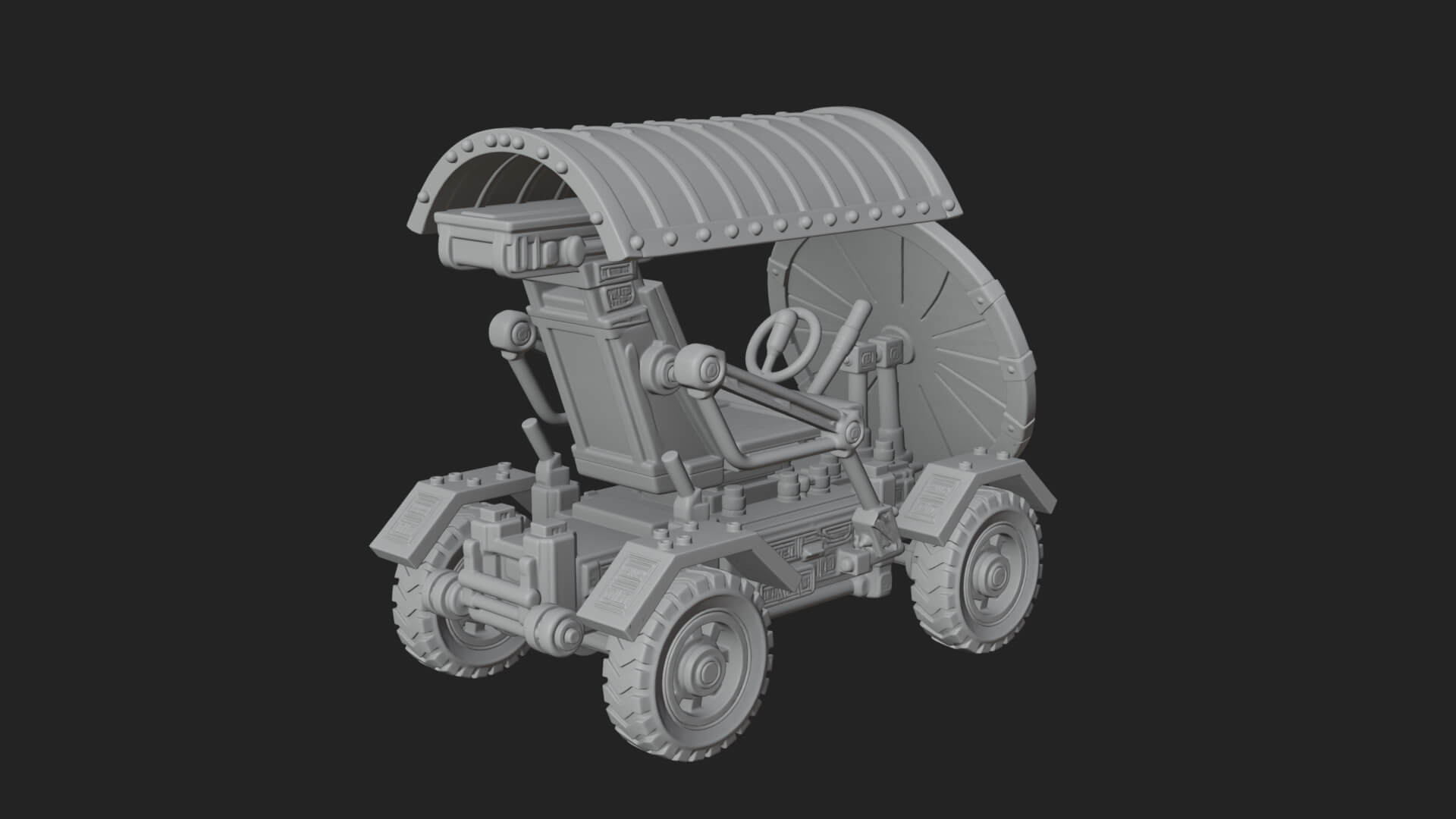 Wheeled Siege Shield Cart Model Design 4 3D Print Model 3D Model