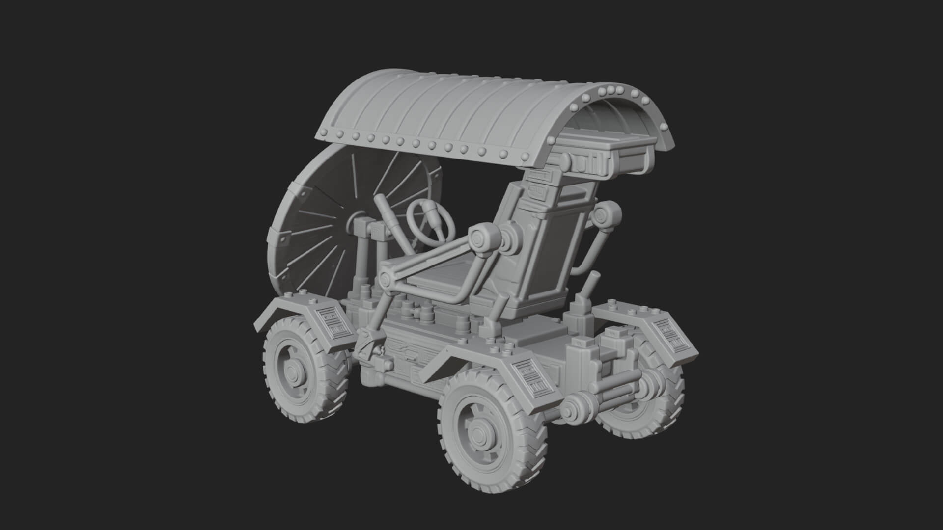 Wheeled Siege Shield Cart Model Design 4 3D Print Model 3D Model