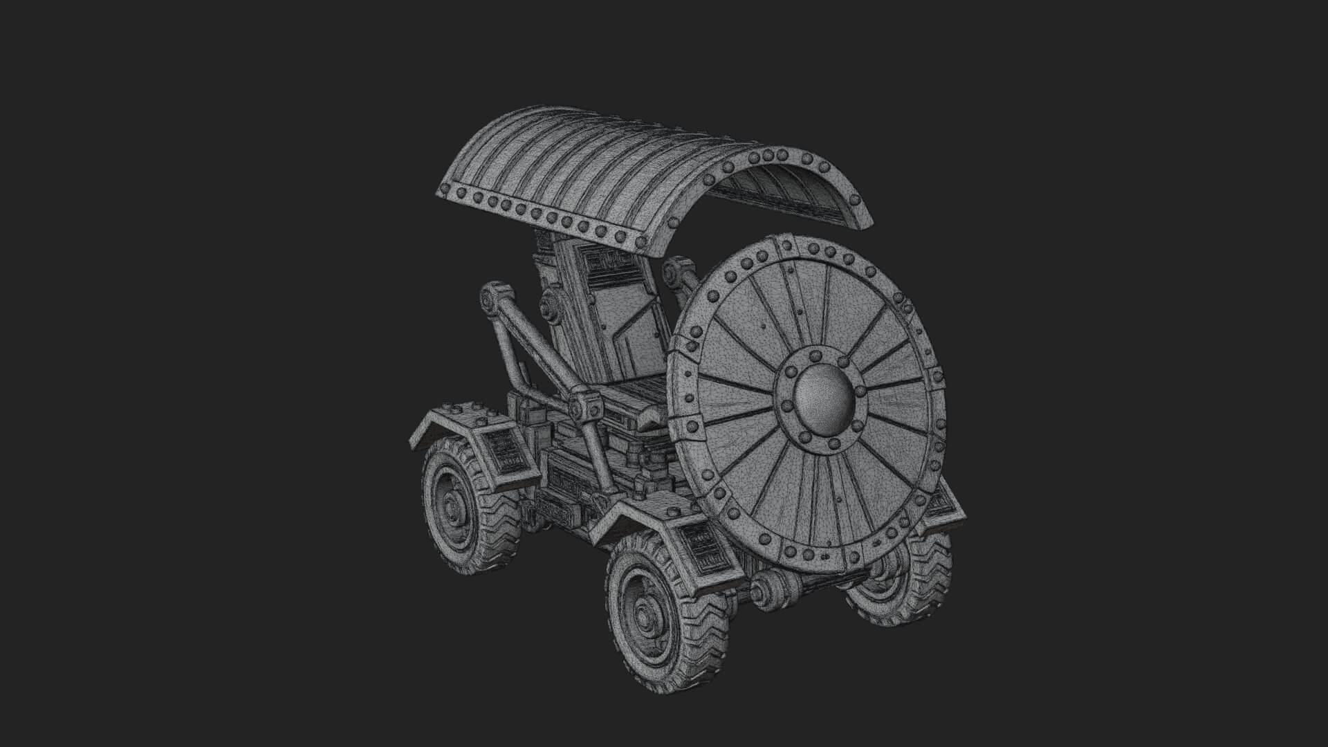 Wheeled Siege Shield Cart Model Design 4 3D Print Model 3D Model