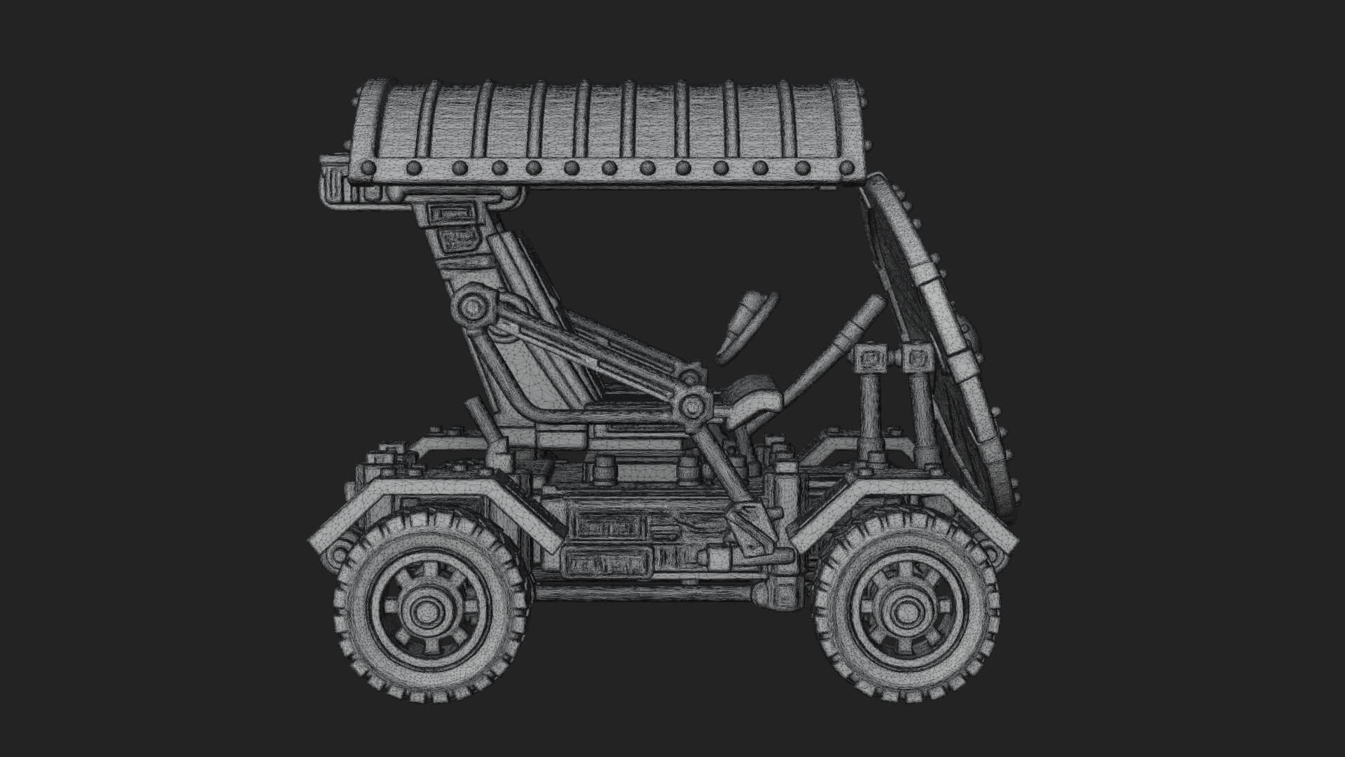 Wheeled Siege Shield Cart Model Design 4 3D Print Model 3D Model