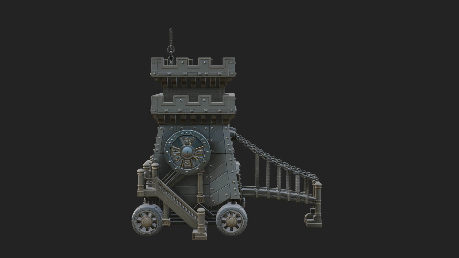 Wheeled Siege Tower Model Design 1 3D Print Model 3D Model