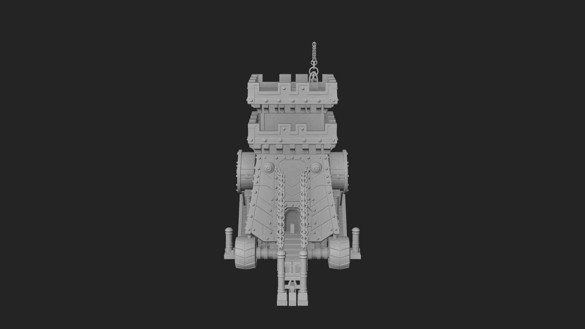 Wheeled Siege Tower Model Design 1 3D Print Model 3D Model