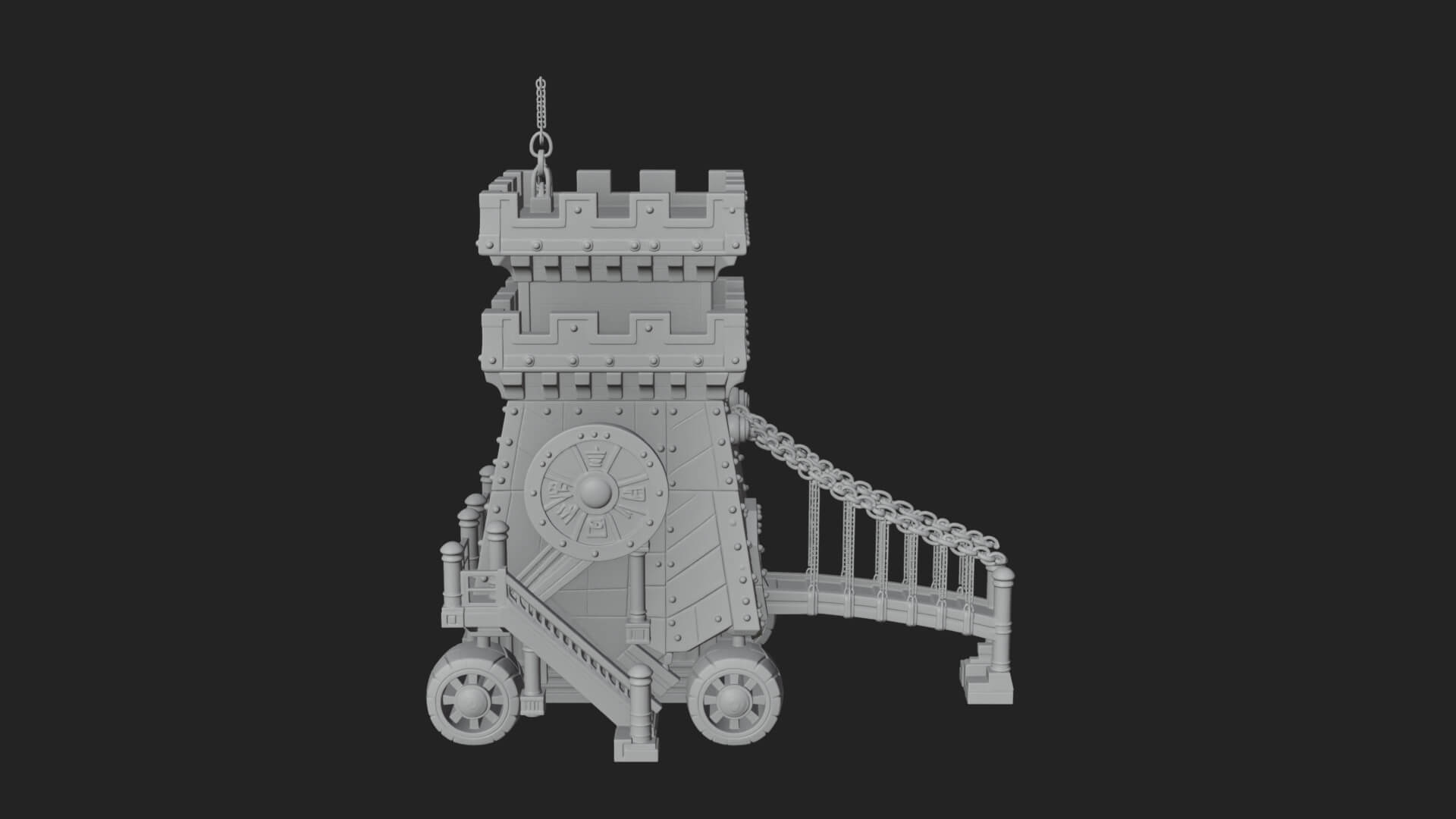 Wheeled Siege Tower Model Design 1 3D Print Model 3D Model