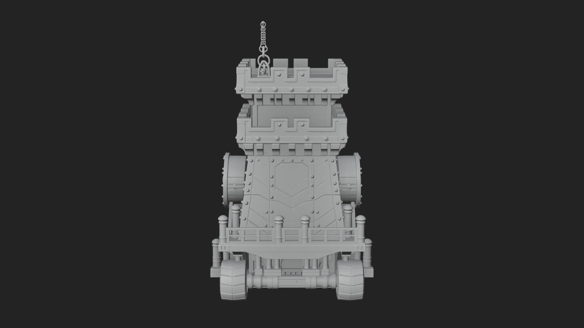 Wheeled Siege Tower Model Design 1 3D Print Model 3D Model